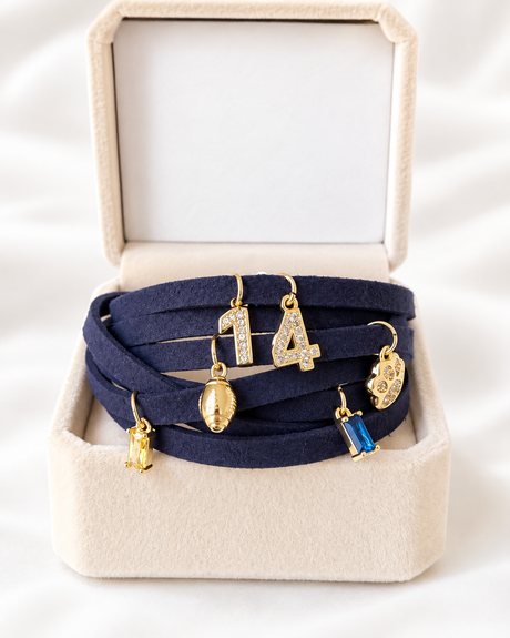 Suede Charm Bracelet - Gold Arrow Studios 