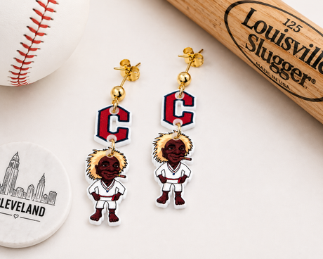 Cleveland Baseball Earrings - Gold Arrow Studios 