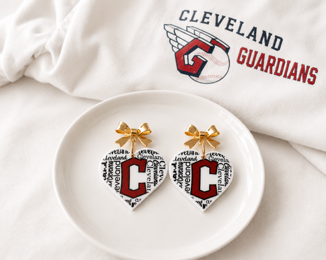 Cleveland Bow Dangles - Gold Arrow Studios 