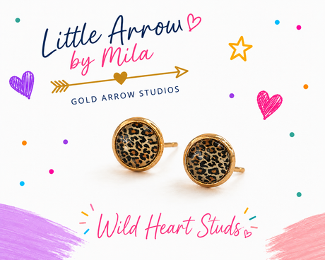 Wild Heart Studs - Gold Arrow Studios 