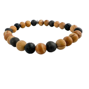 Brown Wood Jasper Aromatherapy Bracelet